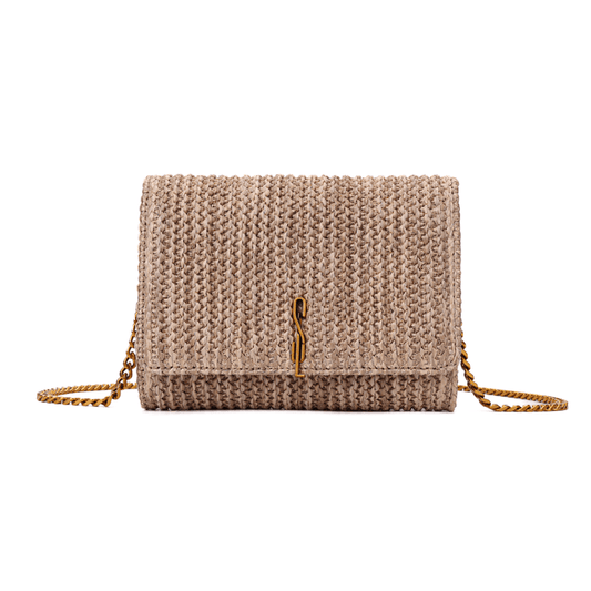 Bolsa Carteira Santa Lolla Palha Alça Trasnversal