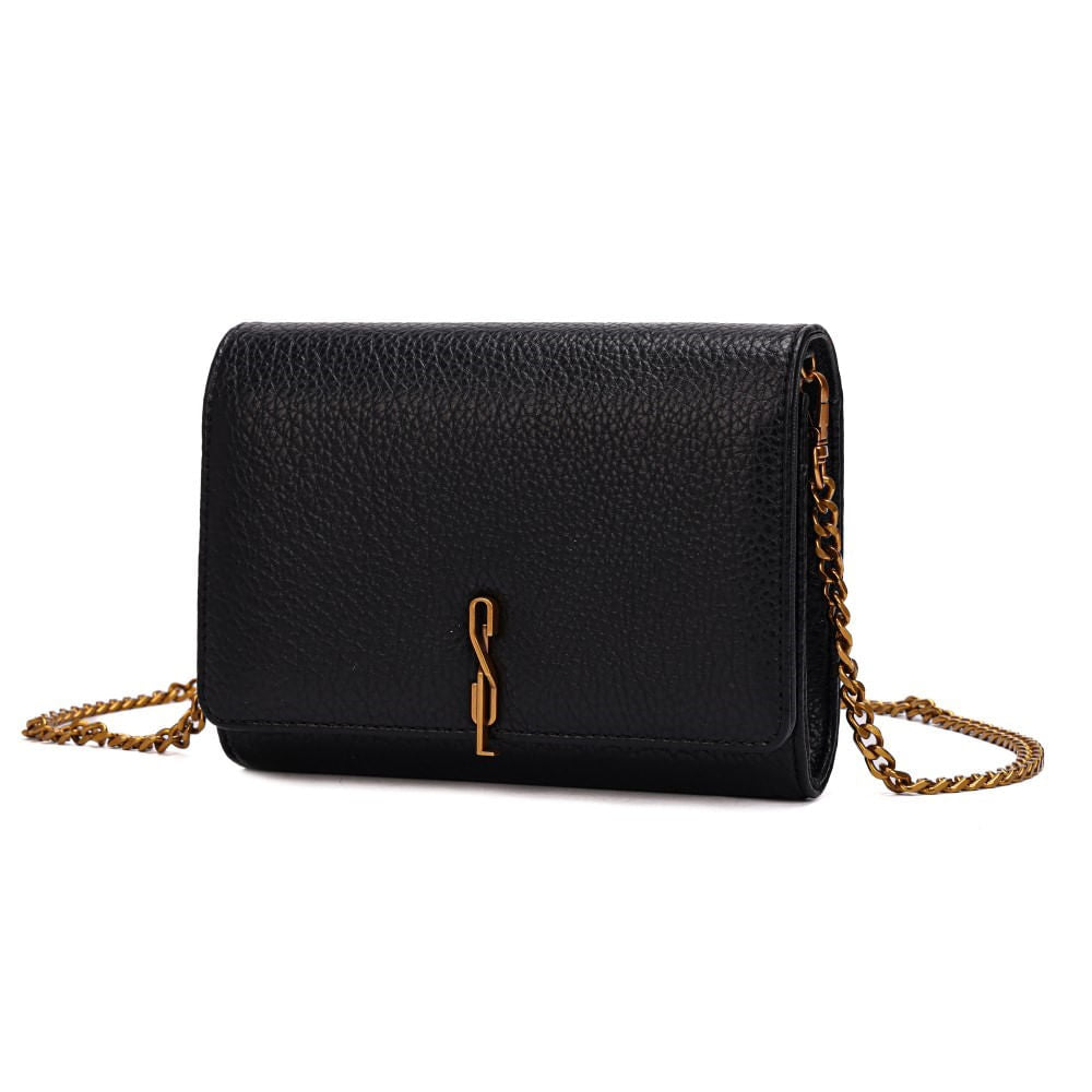 Bolsa Carteira Santa Lolla Preta Alça Transversal