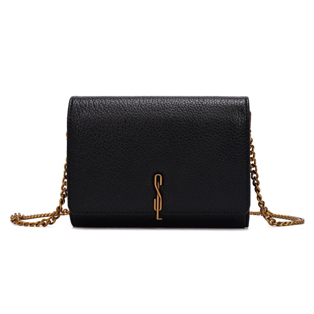 Bolsa Carteira Santa Lolla Preta Alça Transversal