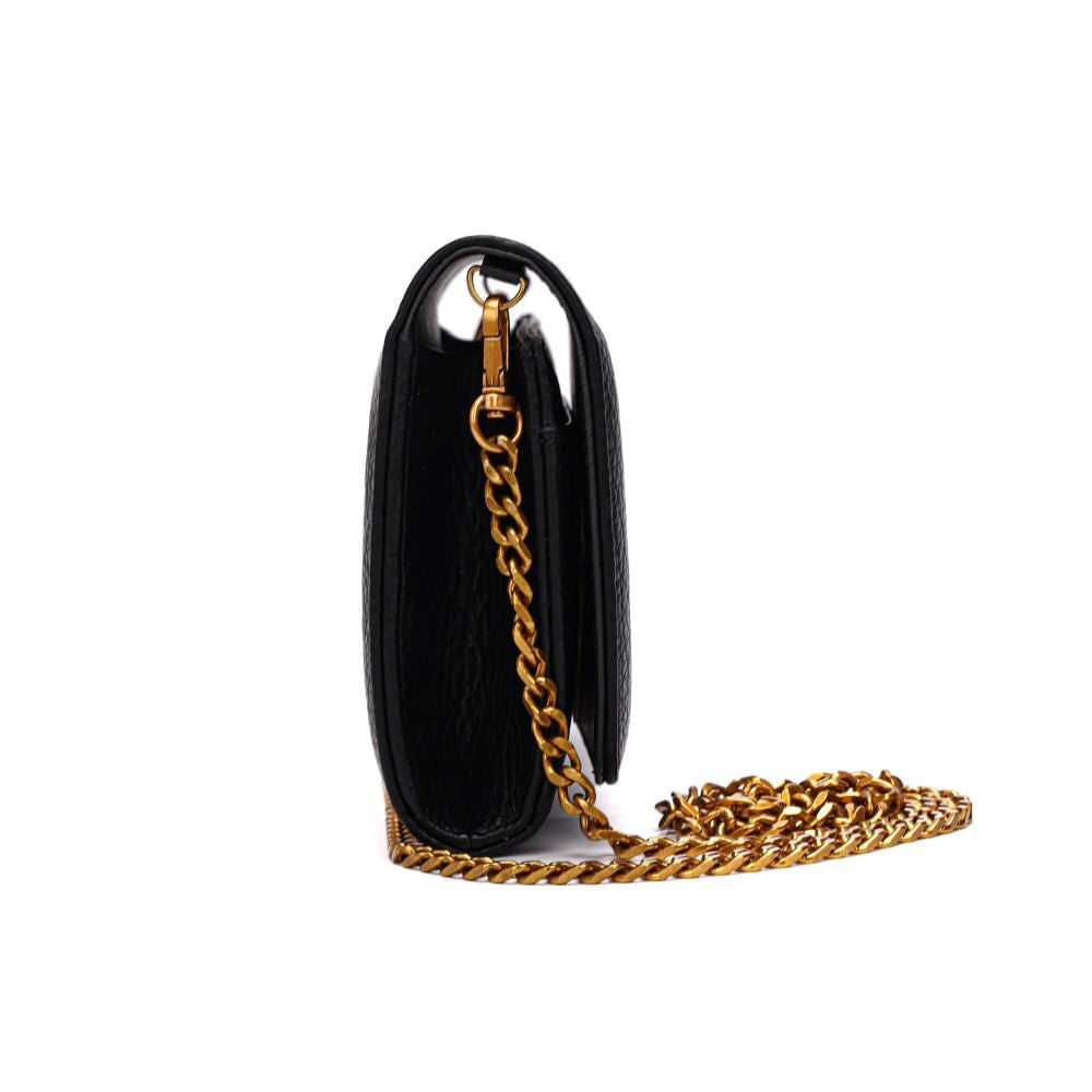 Bolsa Carteira Santa Lolla Preta Alça Transversal