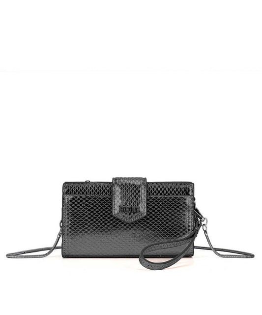 Bolsa Carteira Santa Lolla Preta Metalizado Correntes