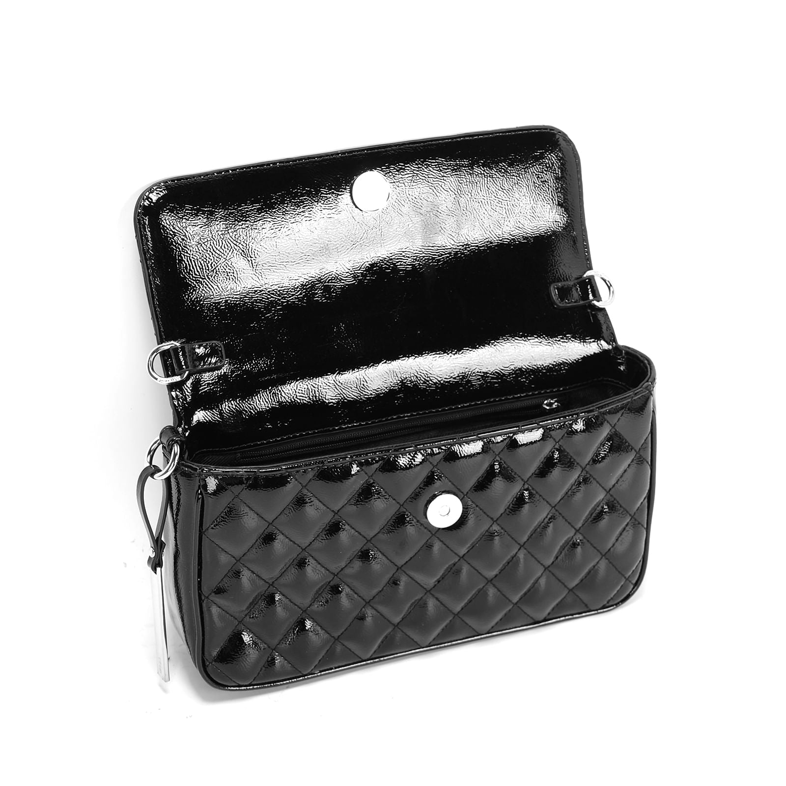 Bolsa Floater Santa Lolla Matelassê Alça Transversal Preta