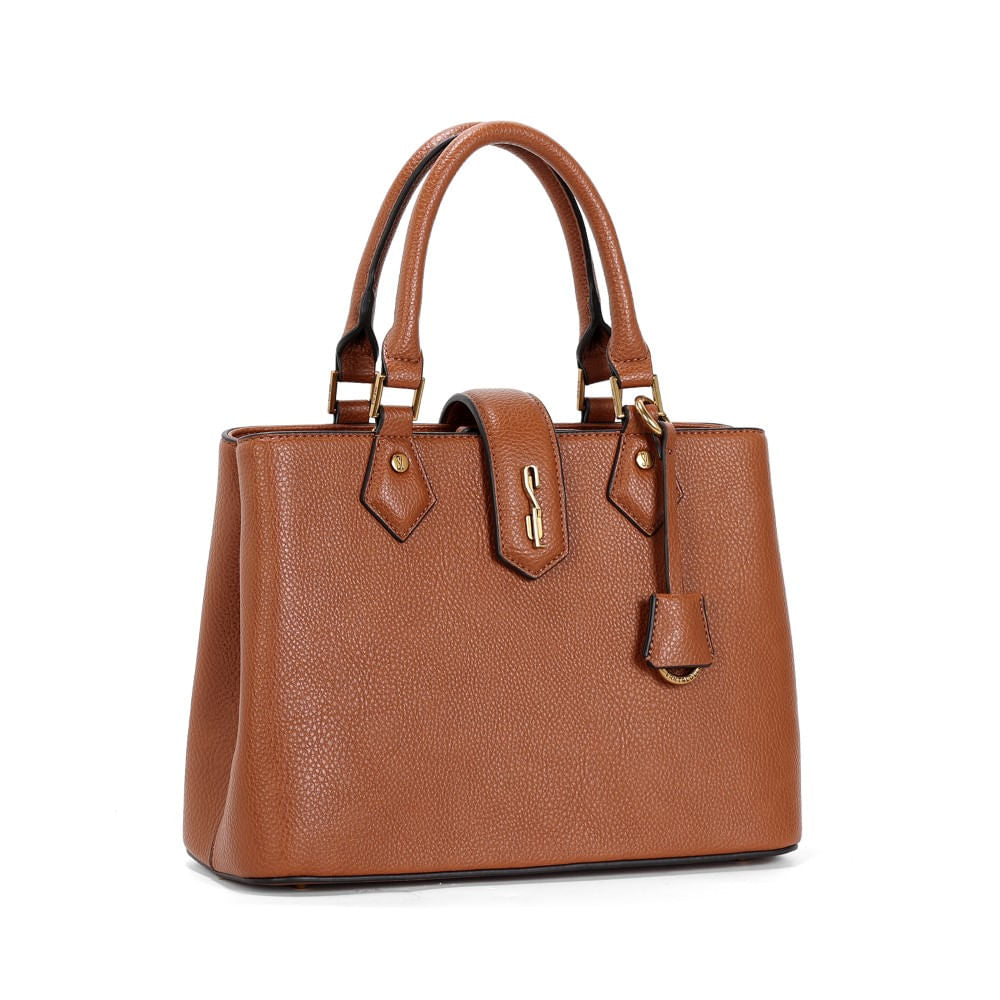 Bolsa Média Santa Lolla Tote Caramelo Alça Tranversal