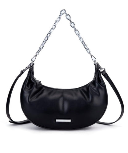 Bolsa Meia Lua Santa Lolla Preta Alça Corrente