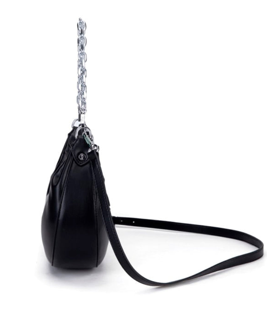 Bolsa Meia Lua Santa Lolla Preta Alça Corrente