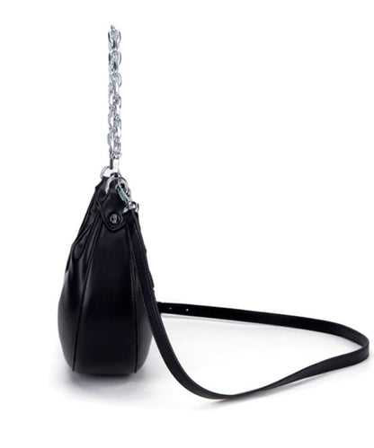 Bolsa Meia Lua Santa Lolla Preta Alça Corrente