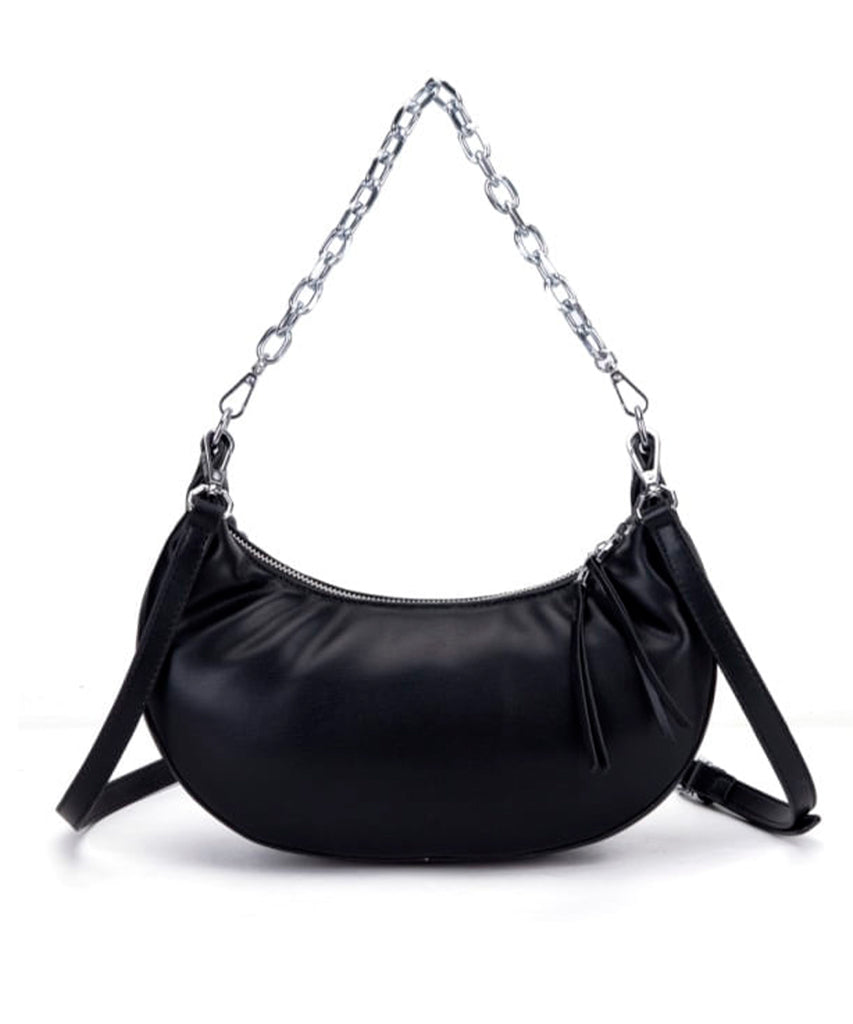 Bolsa Meia Lua Santa Lolla Preta Alça Corrente