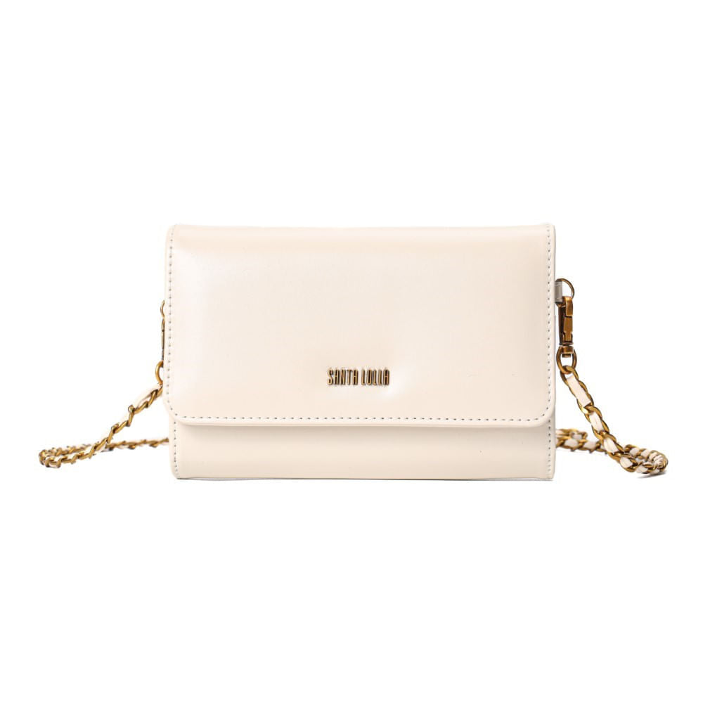 Bolsa Off White Santa Lolla Tiracolo Pequena Alça Correntes