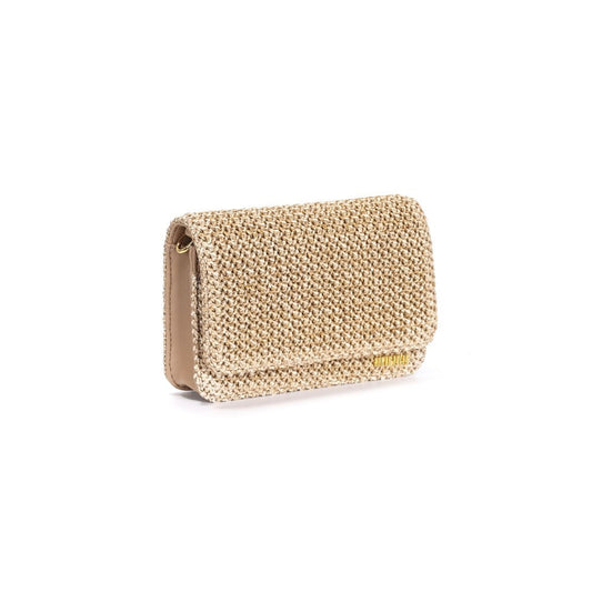 Bolsa Palha Santa Lolla Tramado Alça Transversal Corrente 