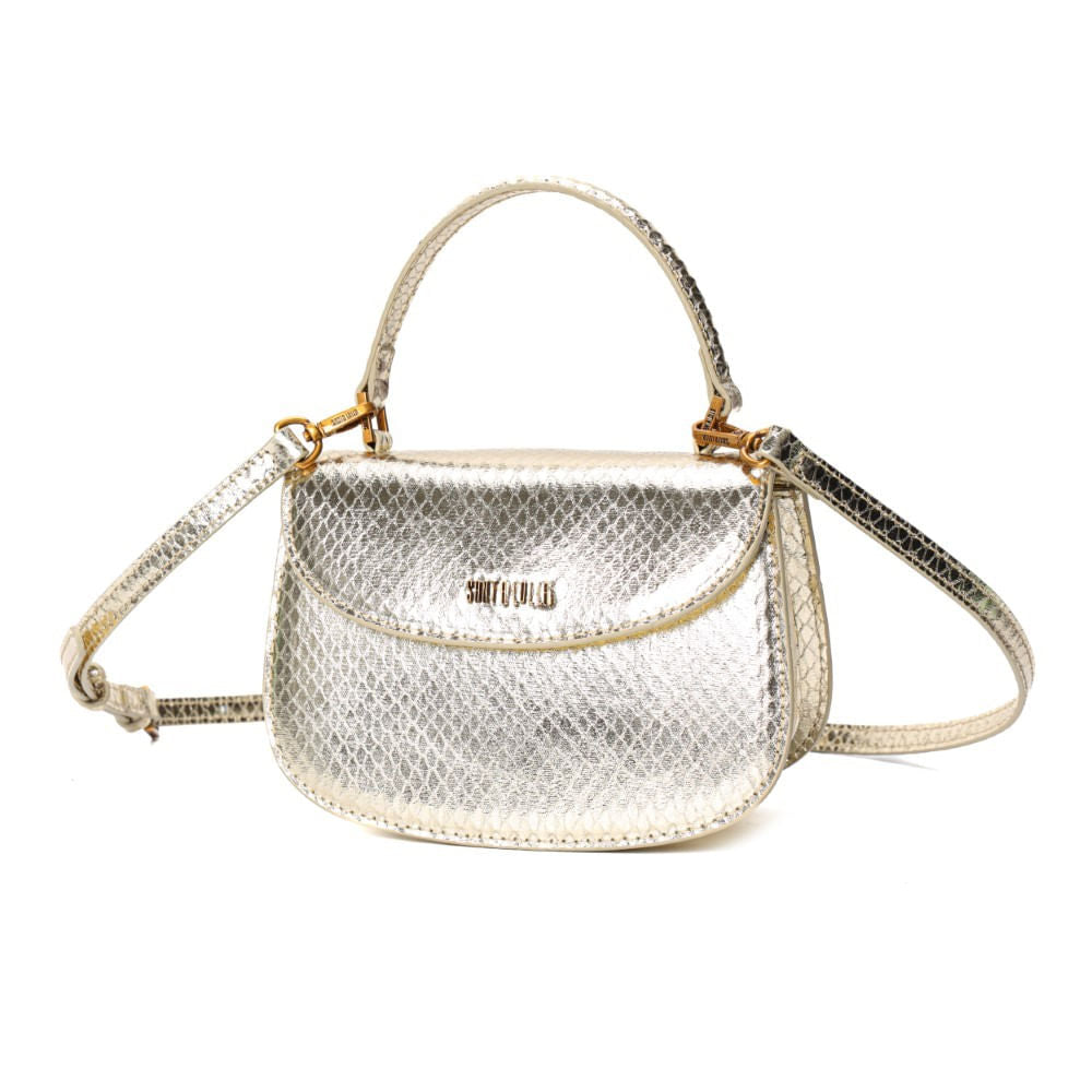 Bolsa Pequena Santa Lolla Dourada Alça Dupla