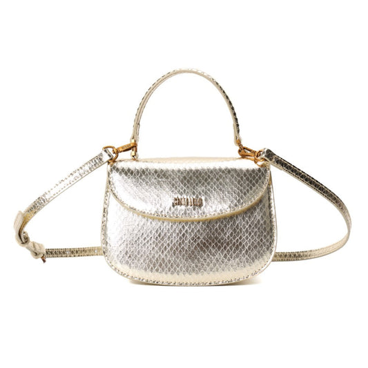 Bolsa Pequena Santa Lolla Dourada Alça Dupla