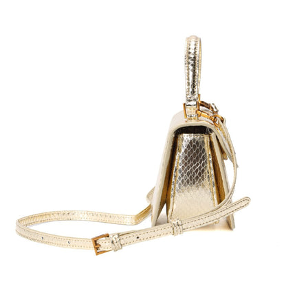 Bolsa Pequena Santa Lolla Dourada Alça Dupla