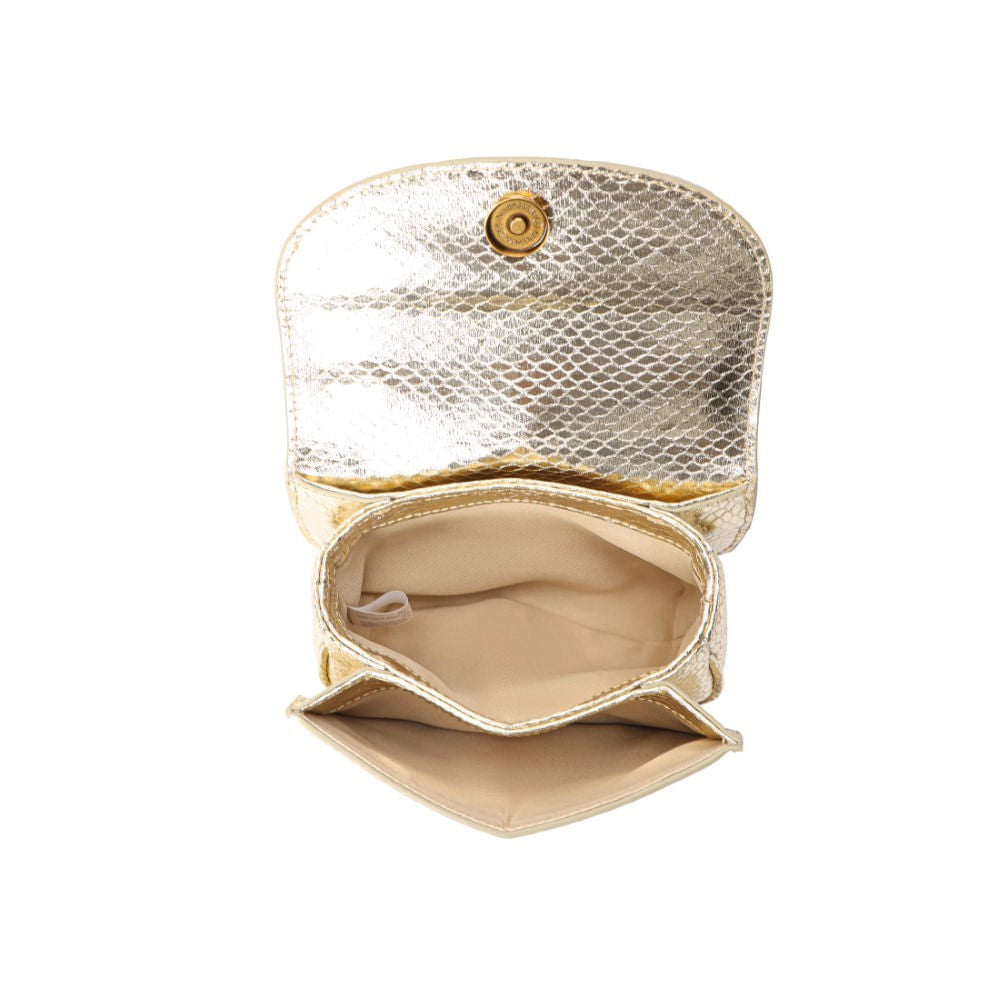 Bolsa Pequena Santa Lolla Dourada Alça Dupla