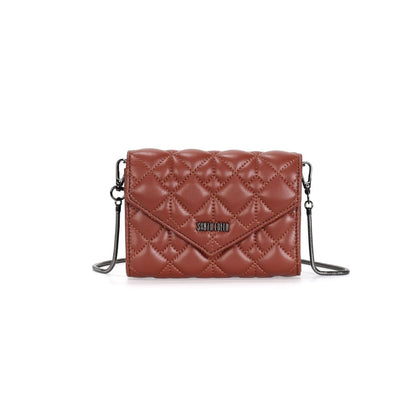 Bolsa Pequena Santa Lolla Marrom Alça Transversal Correntes