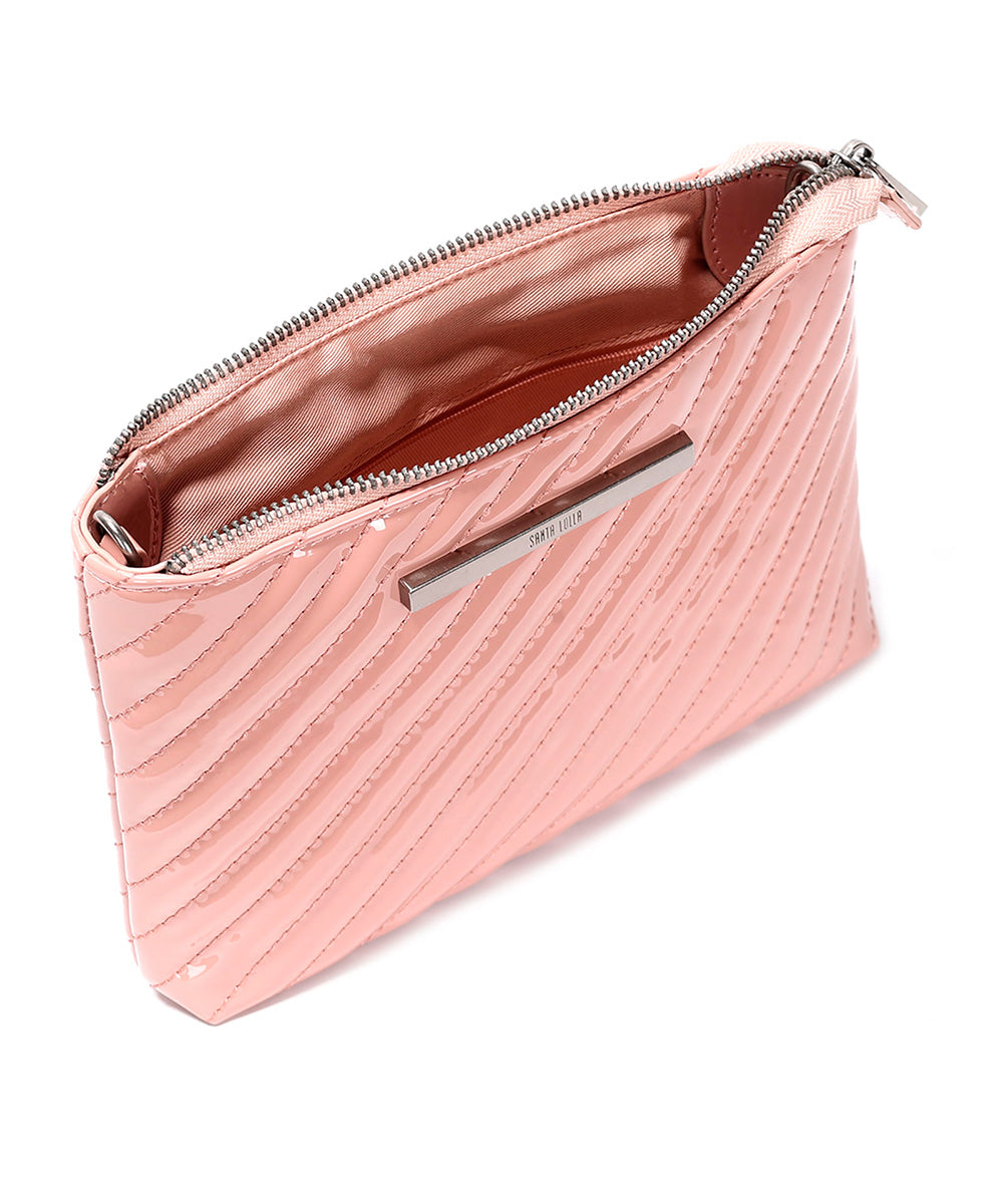 Bolsa Pequena Santa Lolla Rosa Verniz Transversal