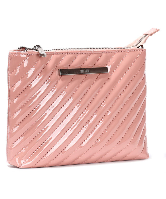 Bolsa Pequena Santa Lolla Rosa Verniz Transversal