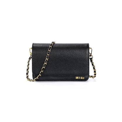 Bolsa Preta Santa Lolla Alça Transversal Corrente 