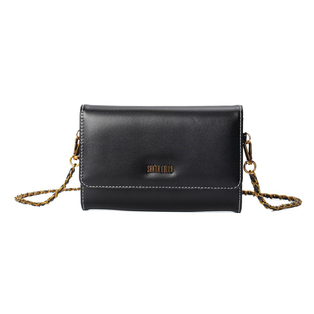 Bolsa Preta Santa Lolla Tiracolo Pequena Alça Correntes