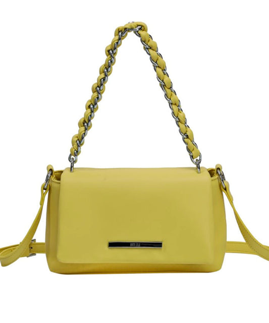 Bolsa Quadrada Santa Lolla Verde Limão Alça Transversal