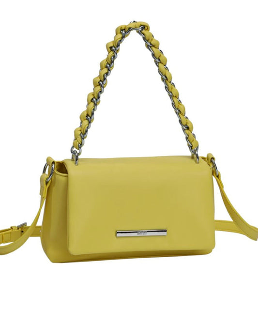 Bolsa Quadrada Santa Lolla Verde Limão Alça Transversal