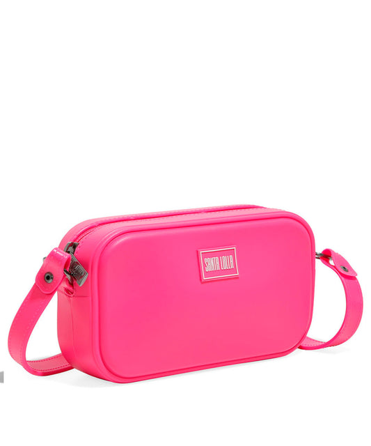 Bolsa Retangular Santa Lolla Rosa Neon Alça Transversal