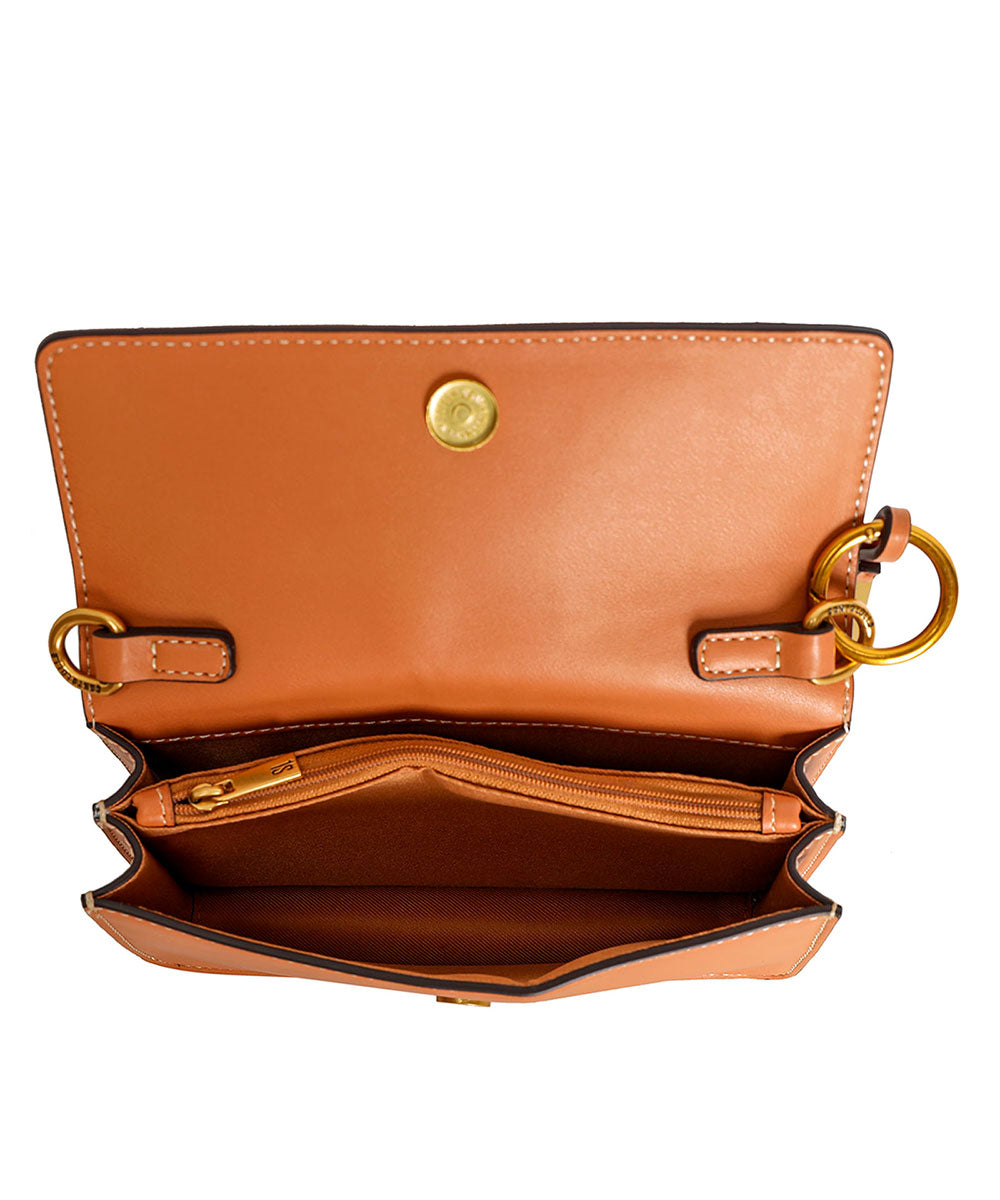 Bolsa Santa Lola Marrom Cognac Pespontado