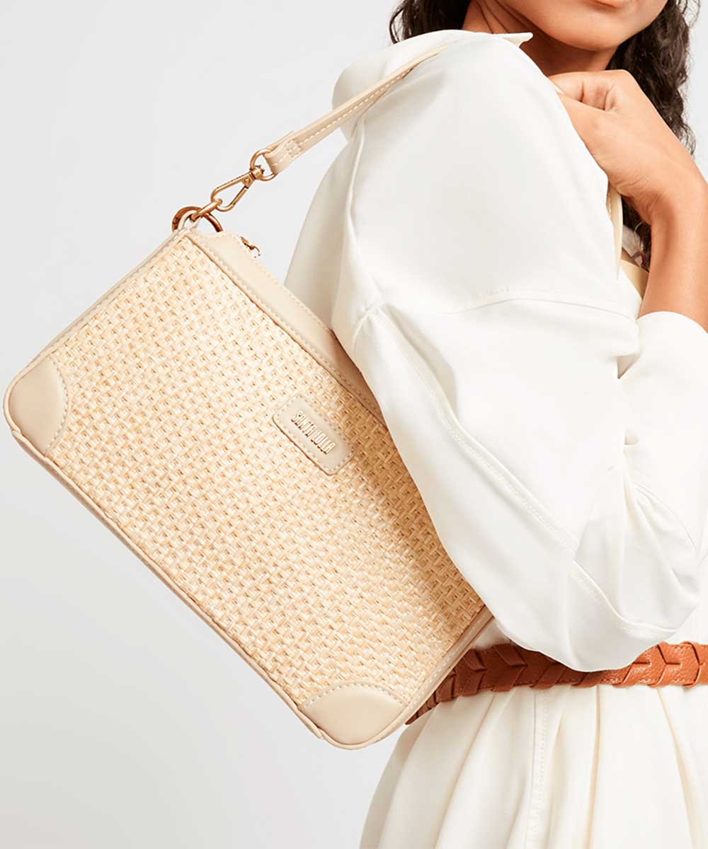 Bolsa Santa Lolla Areia Tramado Palha