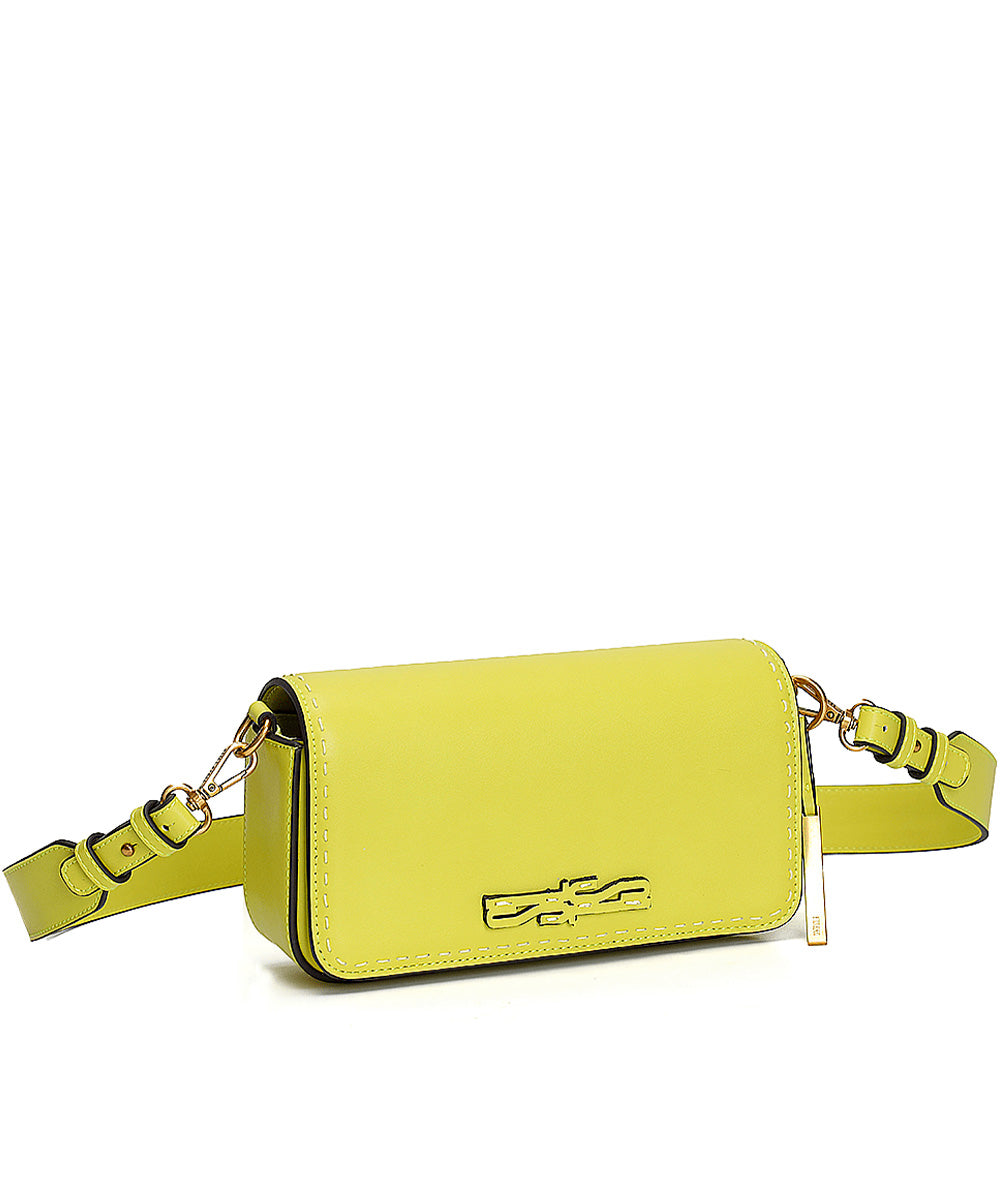 Bolsa Santa Lolla Baguete Flap Bag Verde Lima