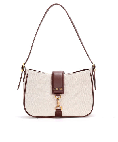 Bolsa Santa Lolla Baguete Palha Marrom Bege