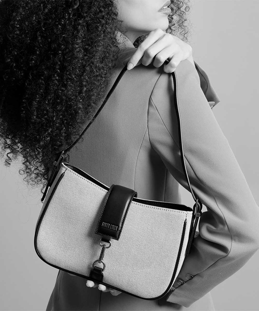 Bolsa Santa Lolla Baguete Palha Marrom Bege