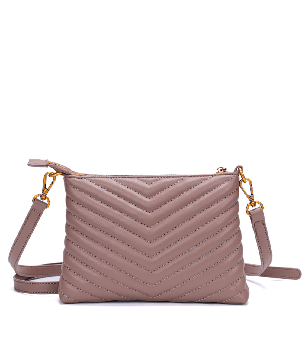 Bolsa Santa Lolla Bege Acinzentado com Alça Transversal