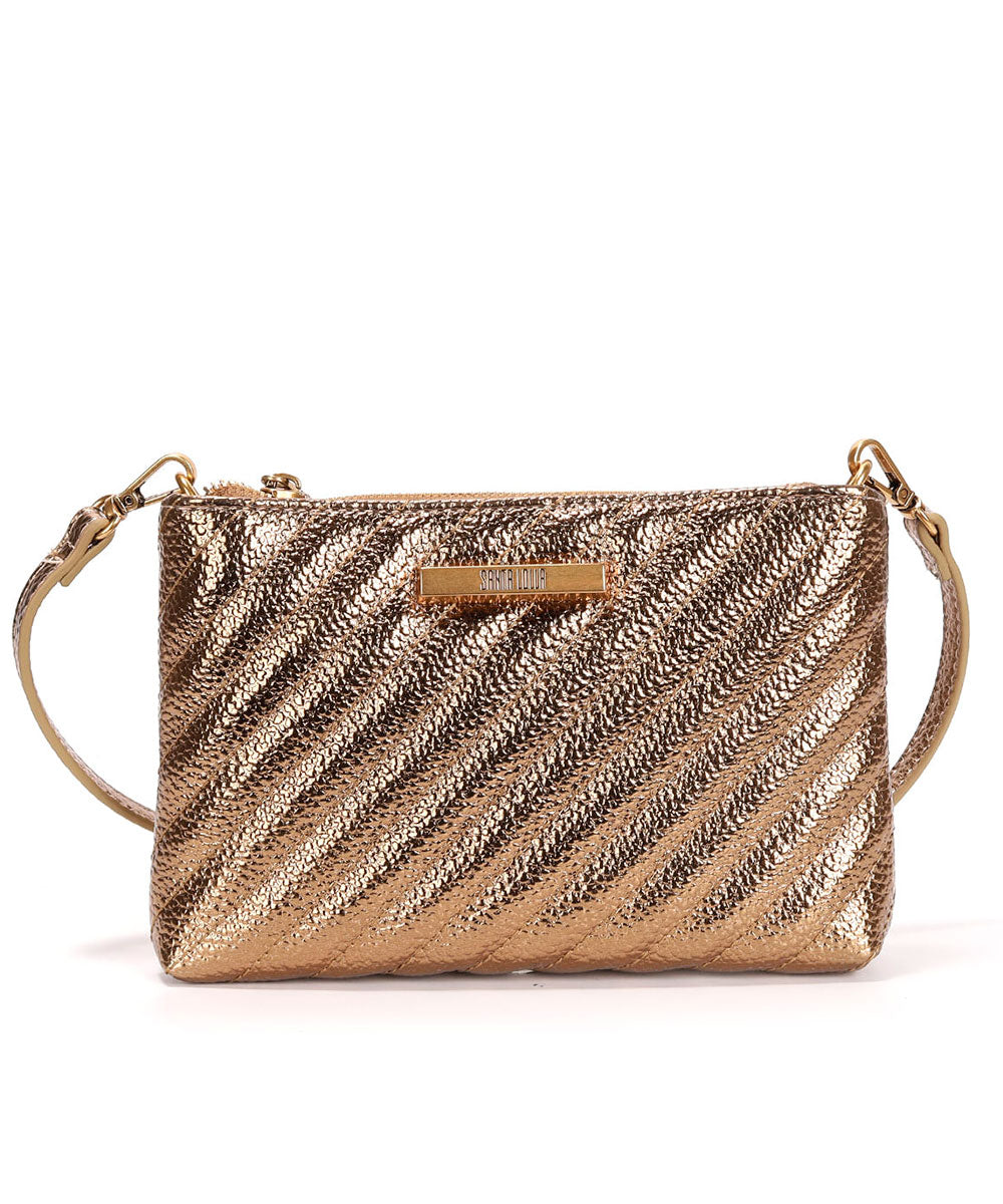 Bolsa Santa Lolla Bronze Metalizado Matelassê