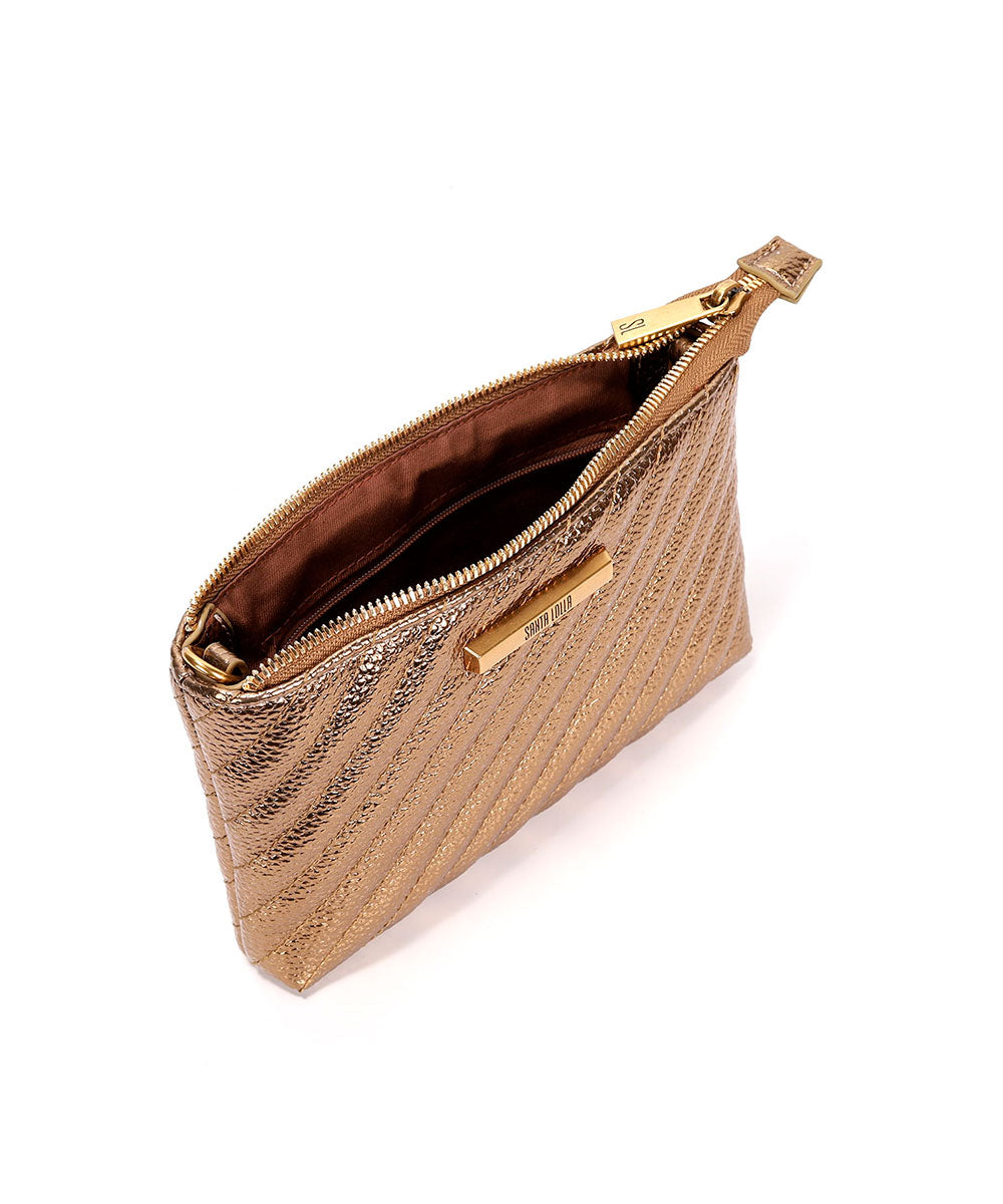 Bolsa Santa Lolla Bronze Metalizado Matelassê