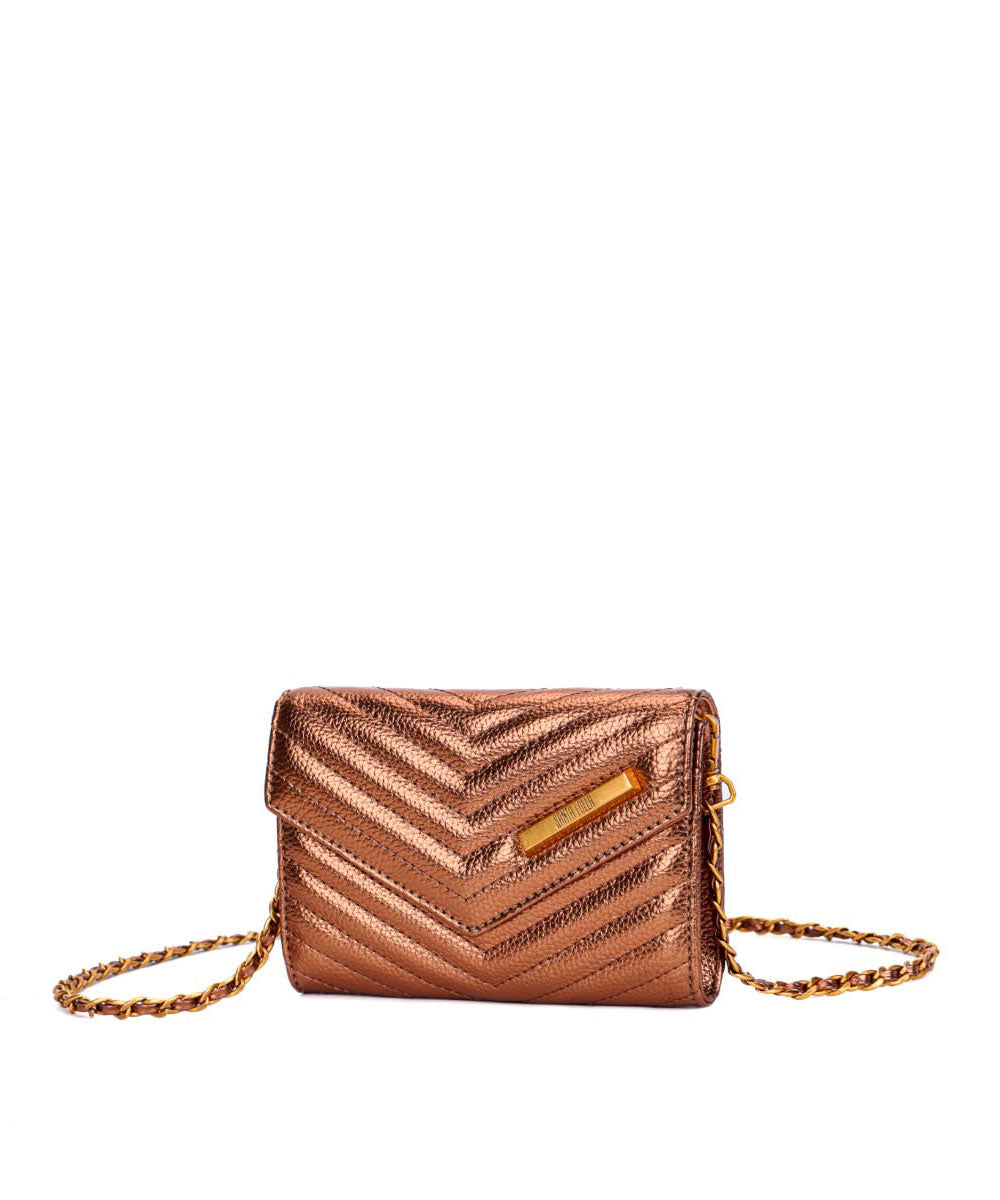 Bolsa Santa Lolla Carteira Matelassê Cobre Metalizada