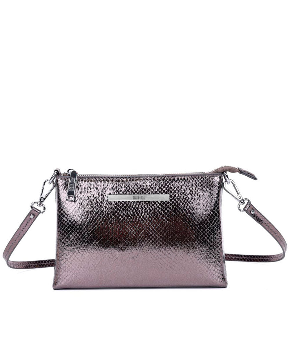 Bolsa Santa Lolla Cinza Grafite Metalizada