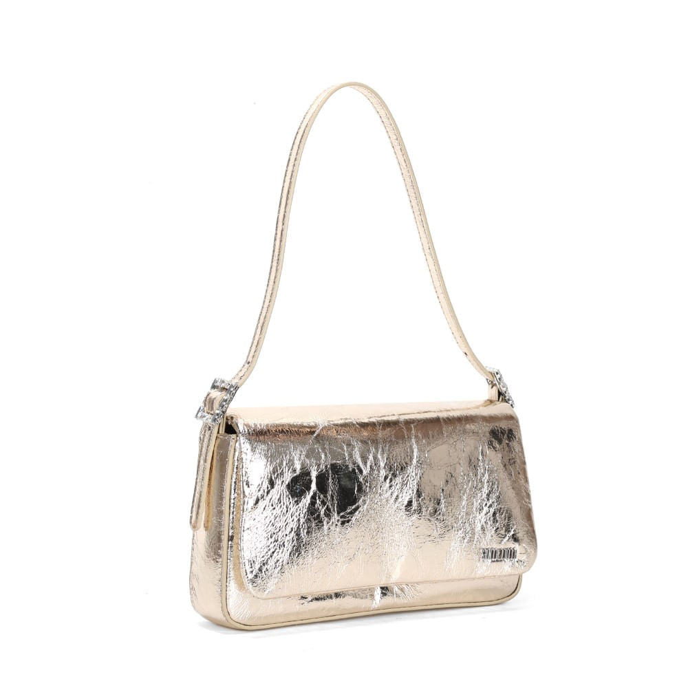 Bolsa Santa Lolla Dourada Metalizada Alça Ombro
