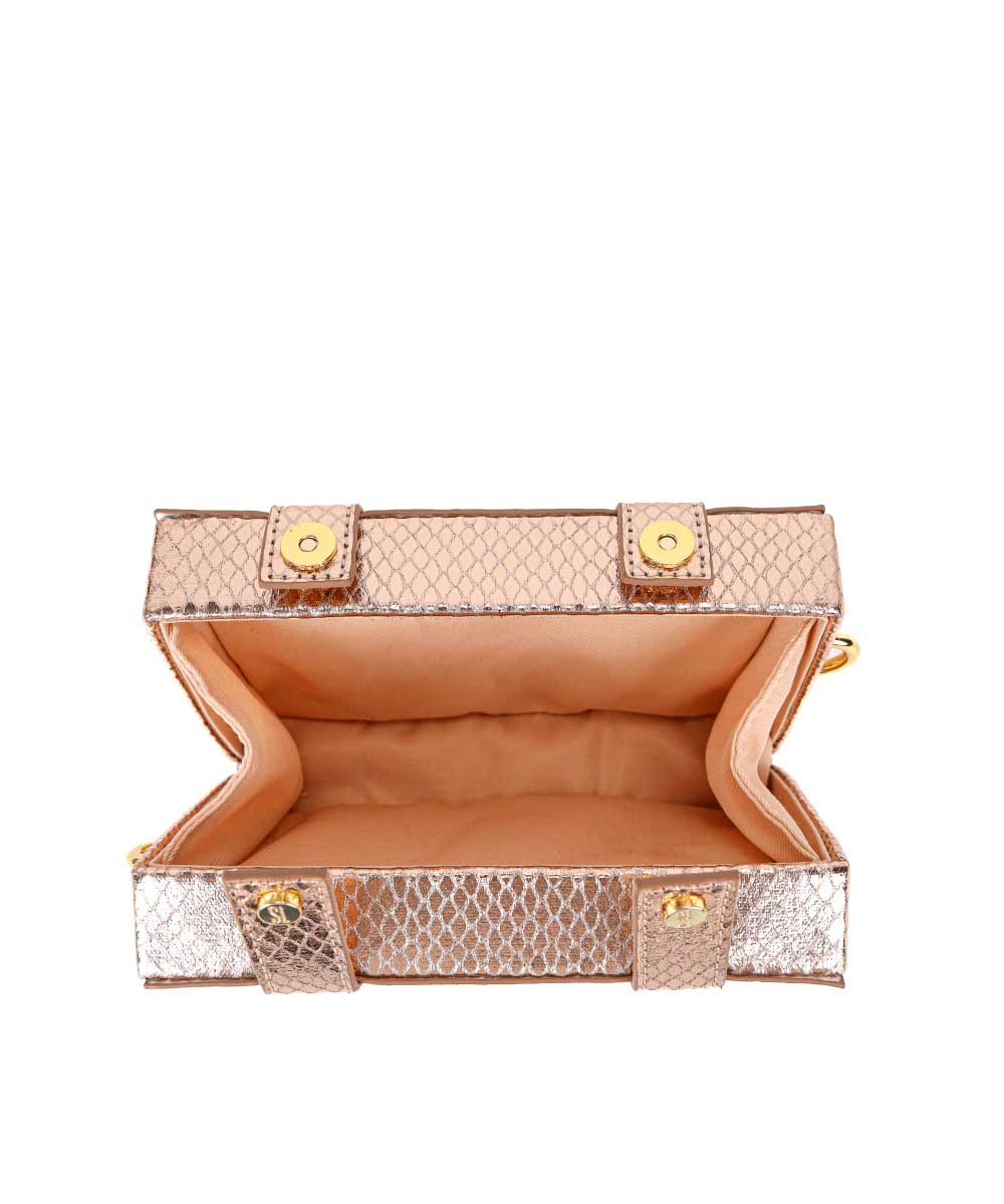 Bolsa Santa Lolla Dourada Metalizada