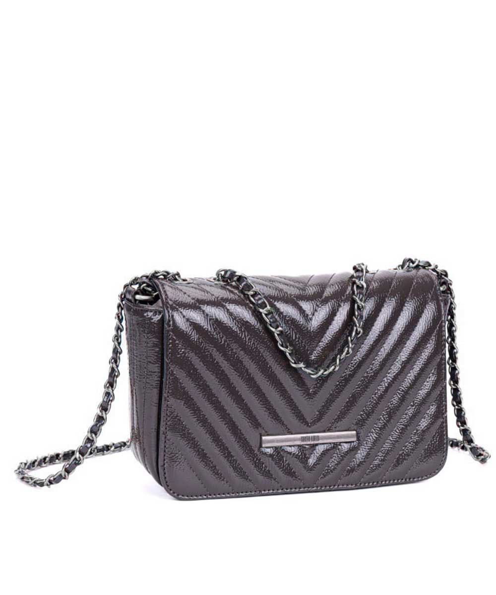 Bolsa Santa Lolla Grafite Metalizado Correntes