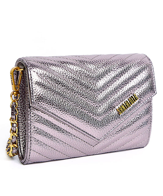 Bolsa Santa Lolla Grafite Metalizado Correntes