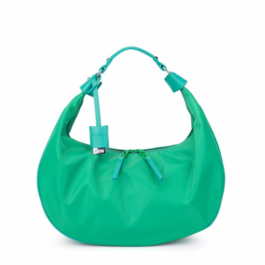 Bolsa Santa Lolla Hobo Verde Folha Nylon Grande