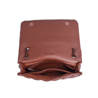 Bolsa Santa Lolla Marrom Alças Correntes