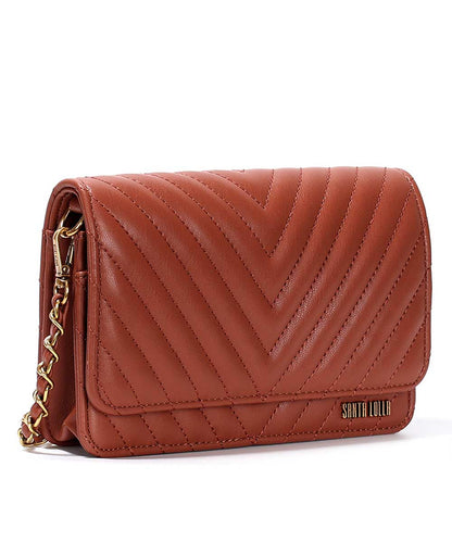 Bolsa Santa Lolla Marrom Cognac Correntes Matelassê