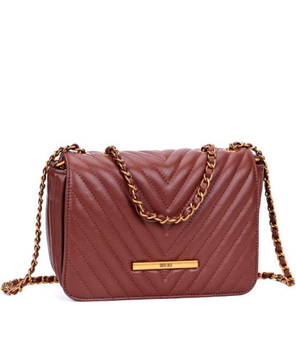 Bolsa Santa Lolla Marrom Matelassê Correntes