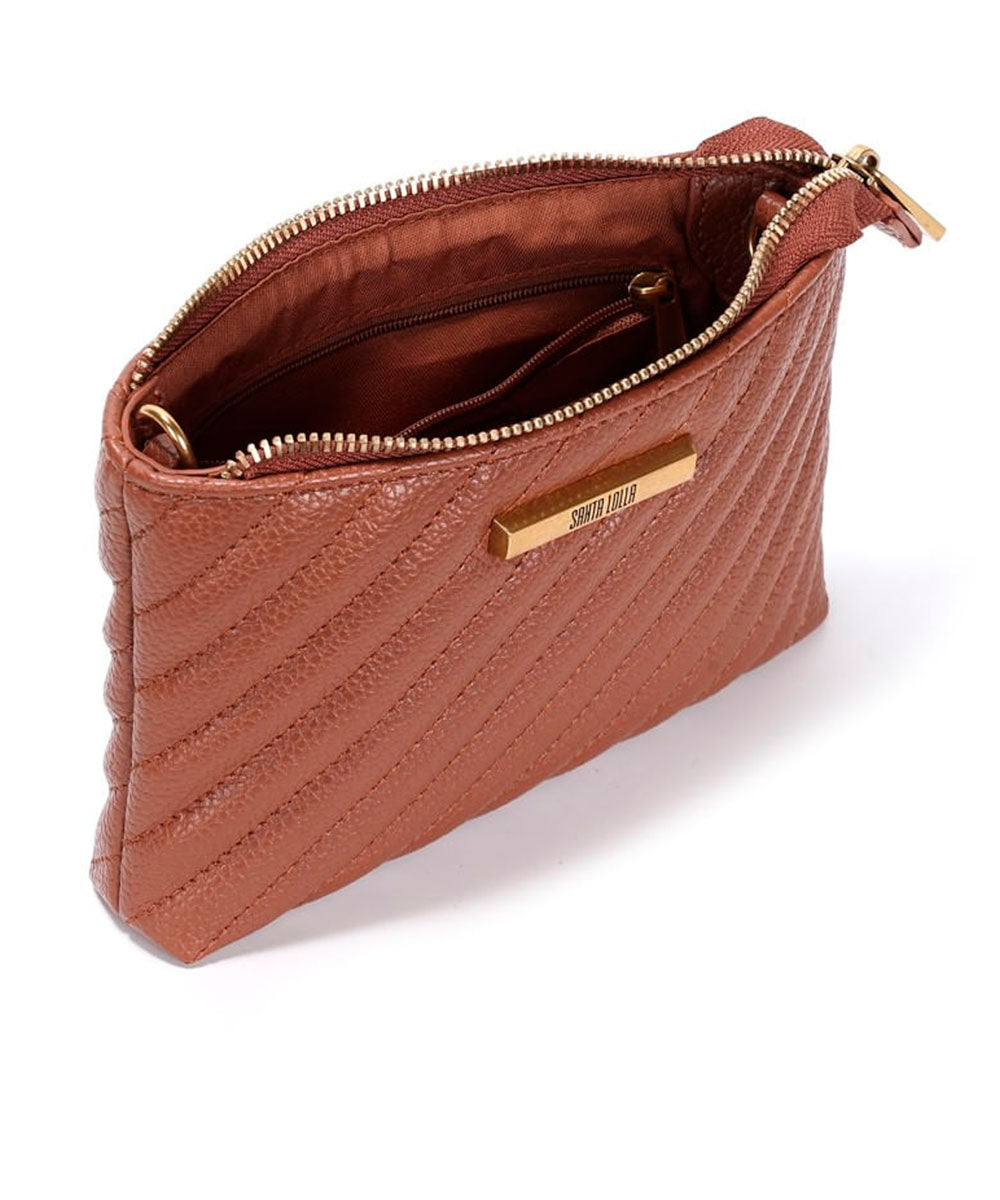 Bolsa Santa Lolla Marrom Transversal Matelassê