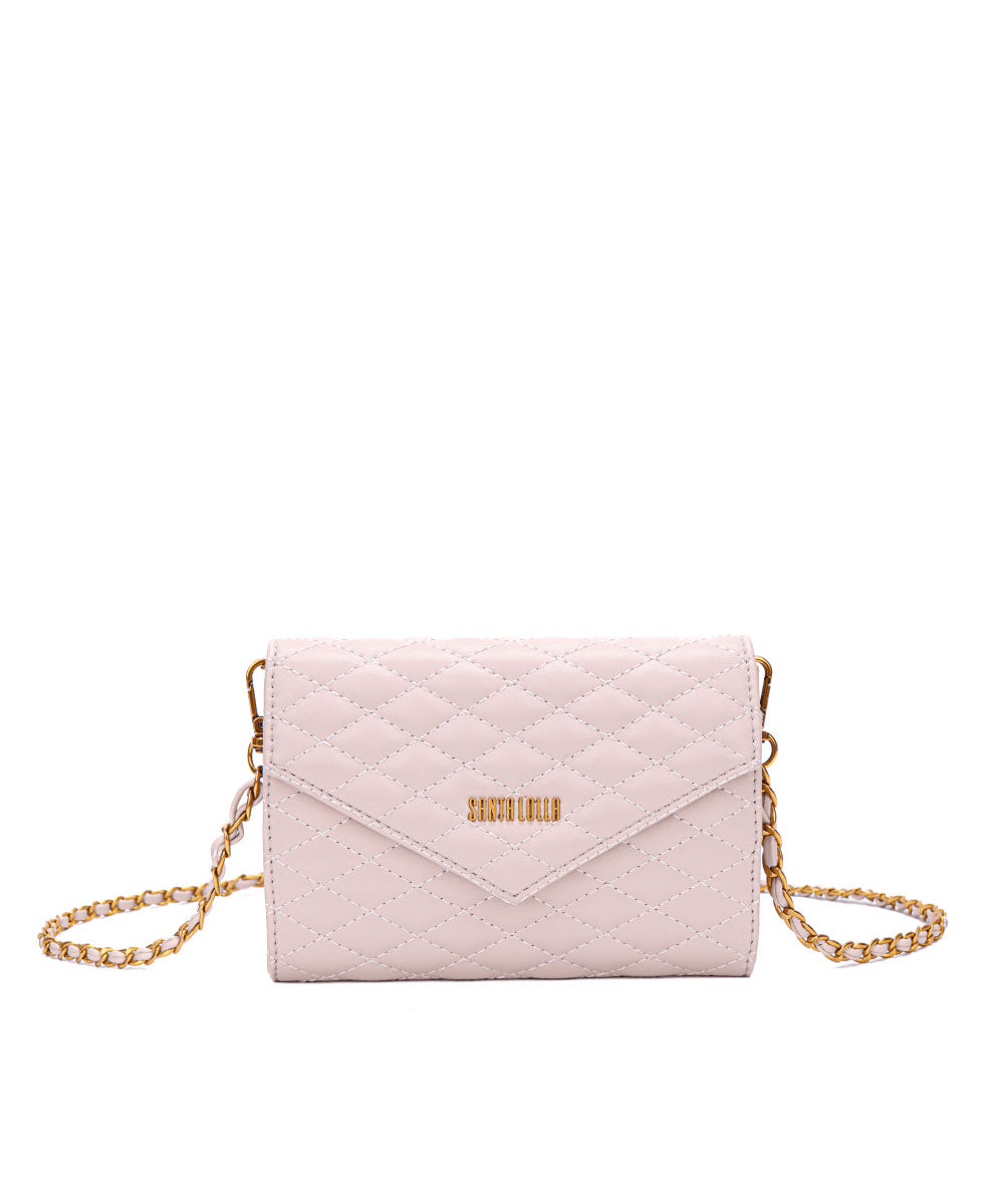Bolsa Santa Lolla Matelassê Creme Alça Transversal