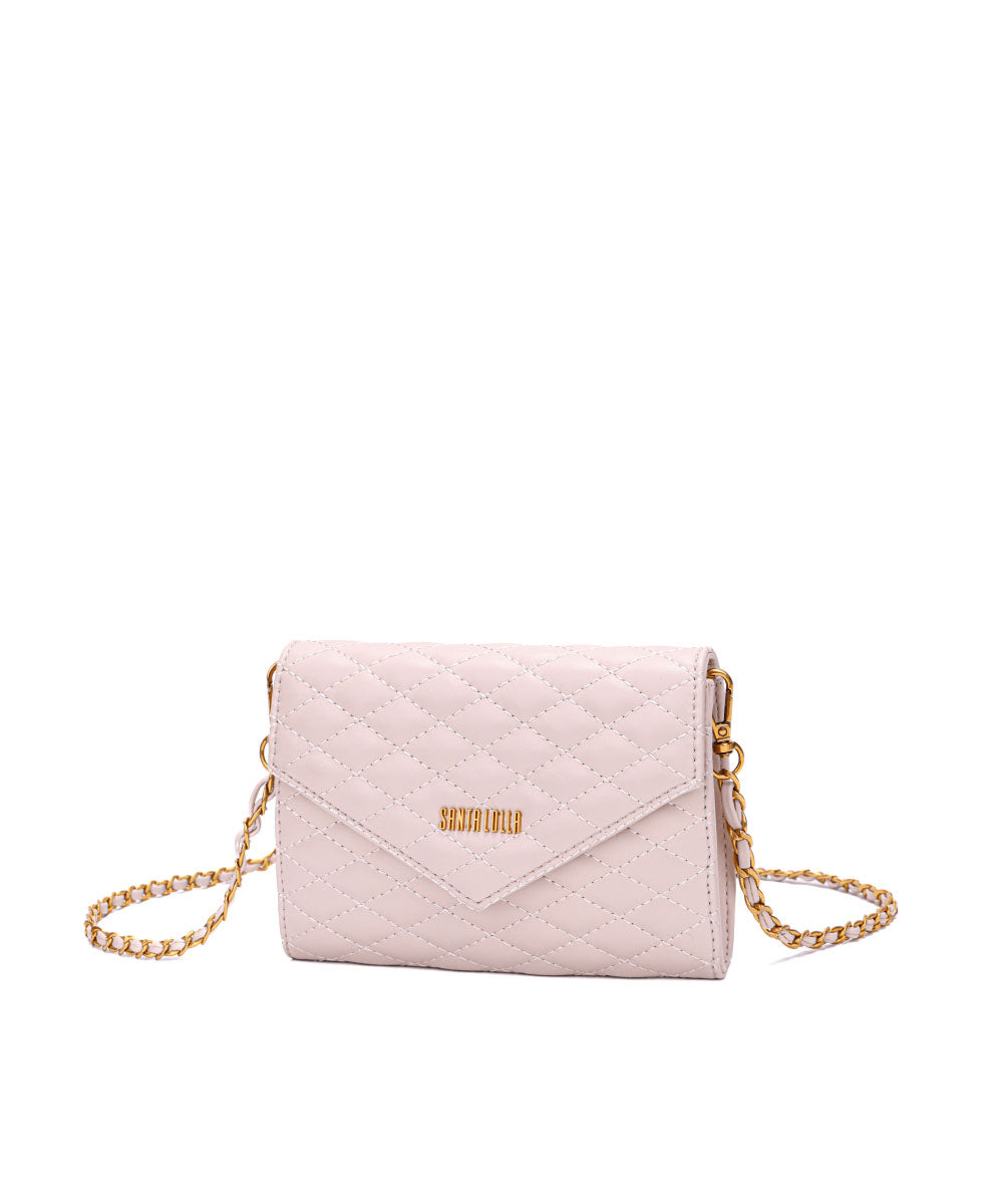 Bolsa Santa Lolla Matelassê Creme Alça Transversal