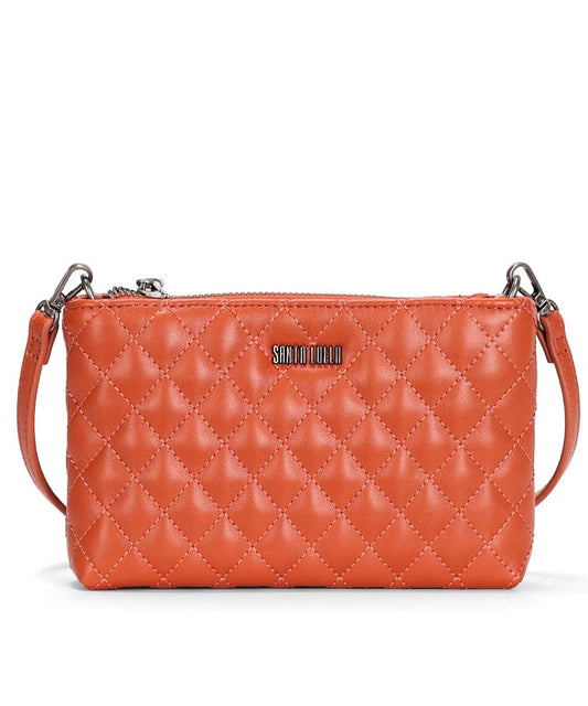 Bolsa Santa Lolla Matelassê Marrom Canela Alça Transversal