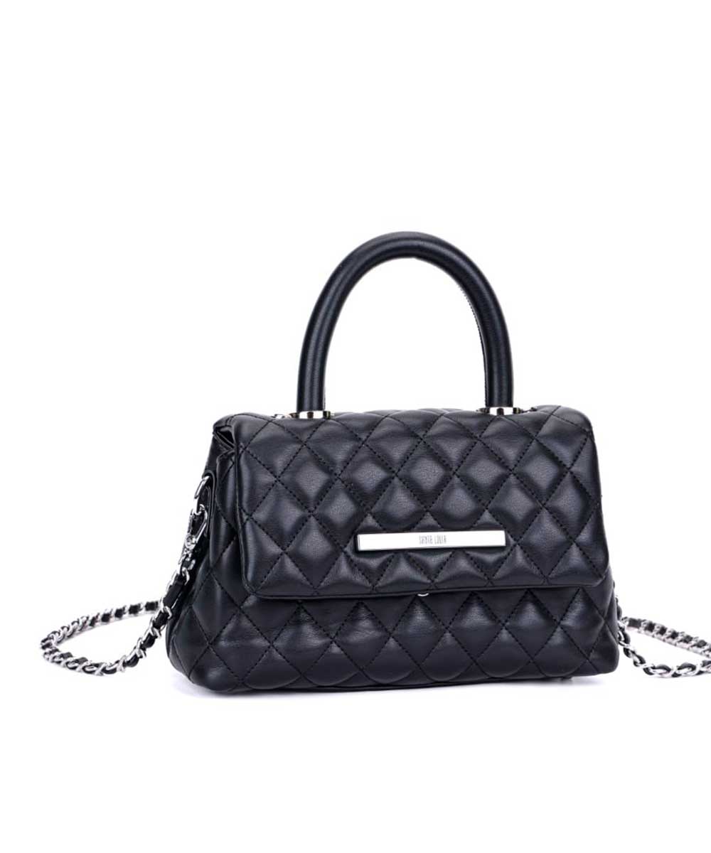 Bolsa Santa Lolla Matelassê Preto Correntes