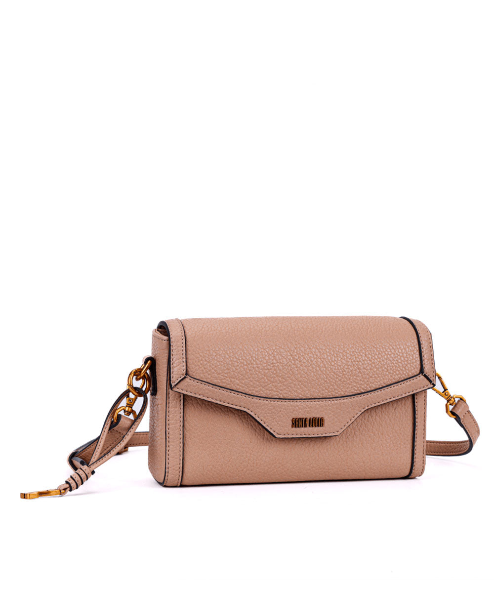 Bolsa Santa Lolla Nude Castor Tiracolo Quadrada