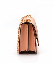 Bolsa Santa Lolla Nude Rosado Alça Transversal Corrente